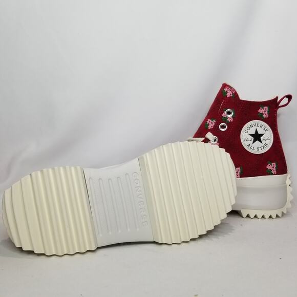 Converse Unisex Run Star Hike Rose Stitch Platforms Women Size 7 Red A14885C NWT - Picture 7 of 8